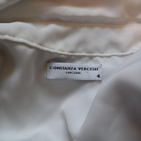Constanza Vercelli Lingerie Silky Collared Longline Sleep Dress Size 4 - Picture 7 of 7